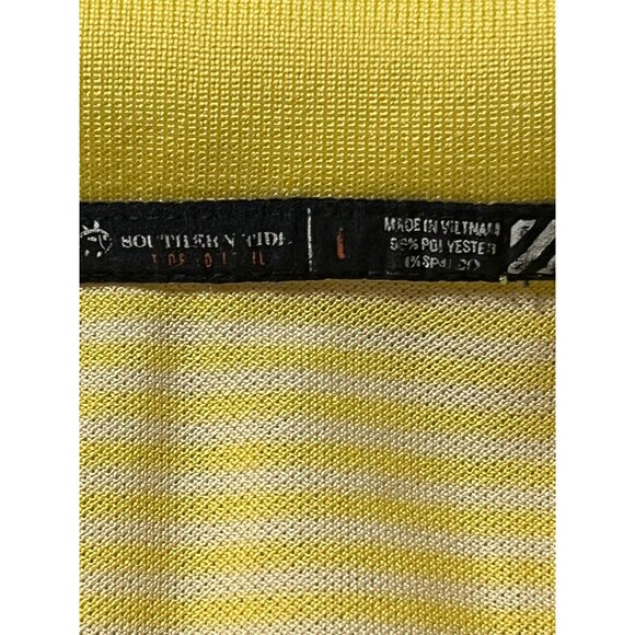 SOUTHERN TIDE Roster Striped Performance Polo Shirt Men's Size Large Moisture Wi - Picture 5 of 7